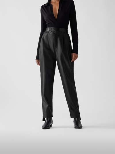 Dodo bar Or Lederhose im Relaxed Fit Schwarz 4