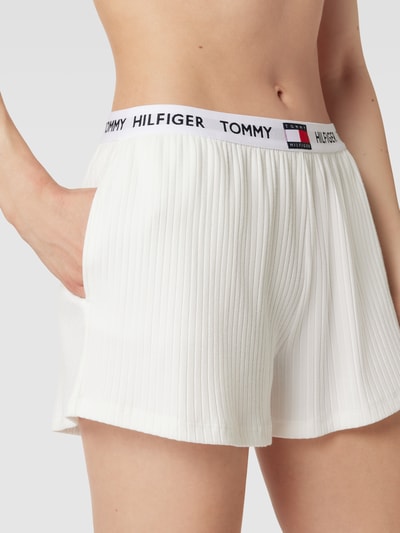 TOMMY HILFIGER Shorts mit Logo-Bund Ecru 3