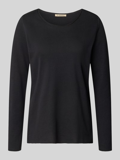 Produktfoto, Longsleeve mit Rundhalsausschnitt von Smith and Soul aus Baumwoll-Mix in Schwarz, gerader Schnitt, glatte Textur.