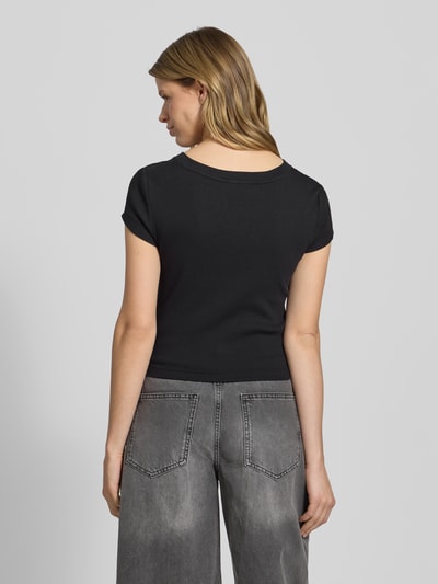 Calvin Klein Jeans T-shirt z detalem z logo Czarny 5