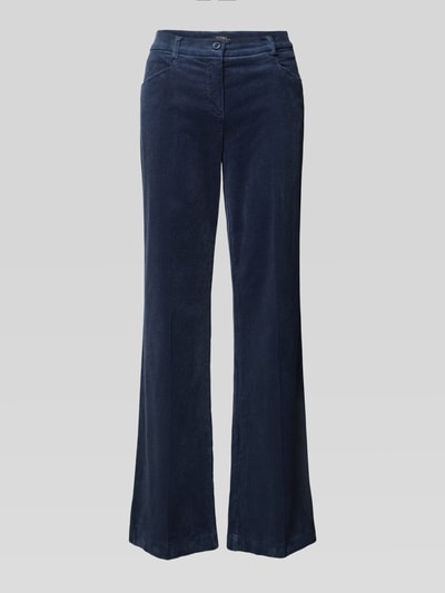 TONI Flared corduroy broek met persplooien, model 'Jolie' Marineblauw - 2