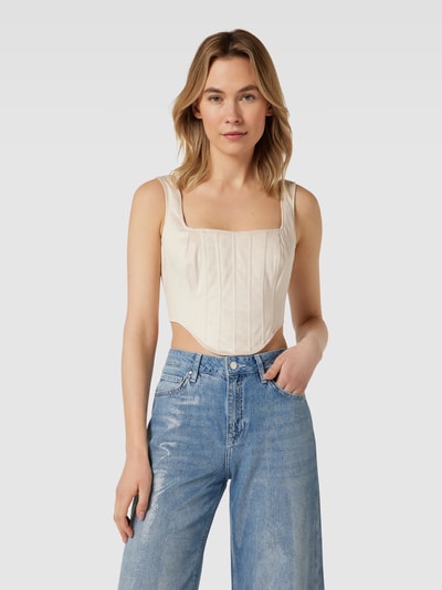 Guess Crop Top mit Karree-Ausschnitt Taupe 4