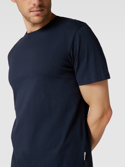 SELECTED HOMME T-shirt met labeldetail, model 'ASPEN' Marineblauw - 3