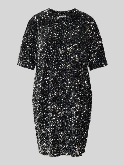 Jake*s Casual Sukienka mini z cekinami i okrągłym dekoltem Czarny 2
