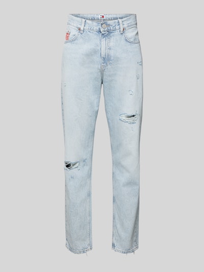 Tommy Jeans Jeansy o kroju relaxed tapered fit z przetarciami model ‘ISAAC’ Jasnoniebieski 1
