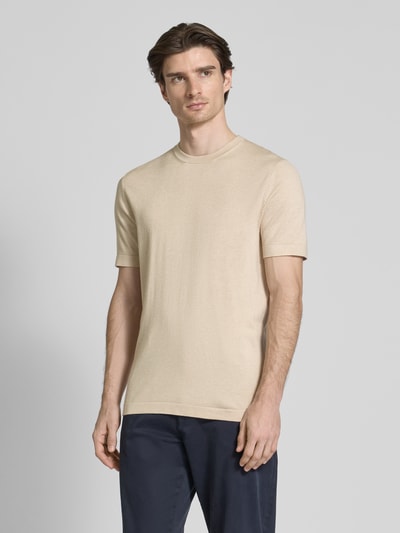Lindbergh Relaxed Fit T-Shirt mit Rundhalsausschnitt Sand 4