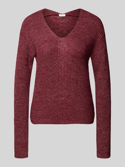 s.Oliver RED LABEL Regular fit gebreide pullover met wol Bordeaux - 2