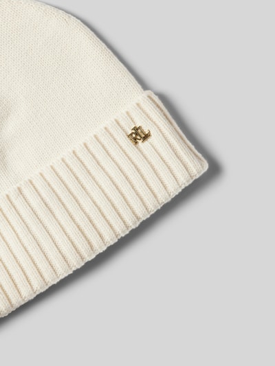 Lauren Ralph Lauren Mütze mit Label-Detail und Woll-Anteil Offwhite 2