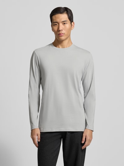 RAGMAN Shirt met lange mouwen en geribde ronde hals Steengrijs - 4