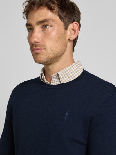 Polo Ralph Lauren Sweter z dzianiny z wełny merino Granatowy 3