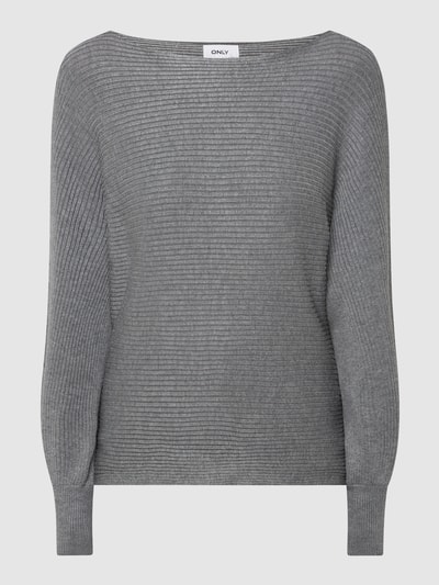 Only Pullover met ribstructuur, model 'Adaline'   Middengrijs - 2