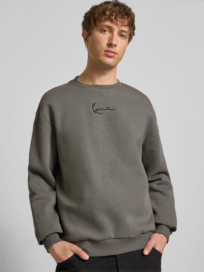 KARL KANI Regular Fit Sweatshirt mit Logo-Stitching Modell 'Essential' Anthrazit 3