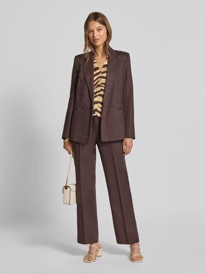 Lauren Ralph Lauren Strickjacke aus Leinen-Baumwoll-Mix Modell 'DENZEL' Hellbraun Melange 1