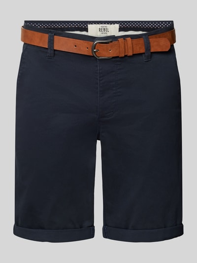 Redefined Rebel Regular Fit Chino-Shorts mit Gürtel Modell 'MIKE' Dunkelblau 2
