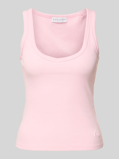 LeGer by Lena Gercke Top z prążkowanymi wykończeniami model ‘Kaili’ Mocnoróżowy 2