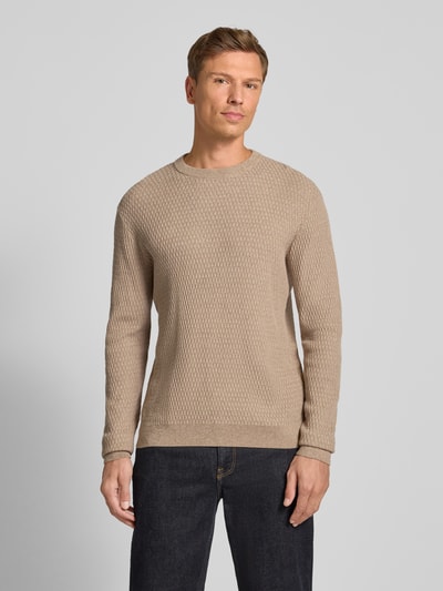 Jack & Jones Premium Strickpullover mit Rundhalsausschnitt Modell 'REAGAN' Camel 4