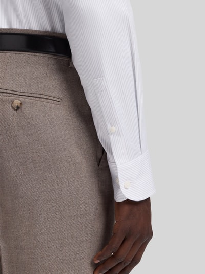 BOSS Koszula o kroju slim fit z teksturowanymi mankietami Błękitny 6