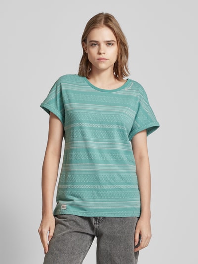 Ragwear T-shirt met labeldetail en ronde hals Turquoise - 4