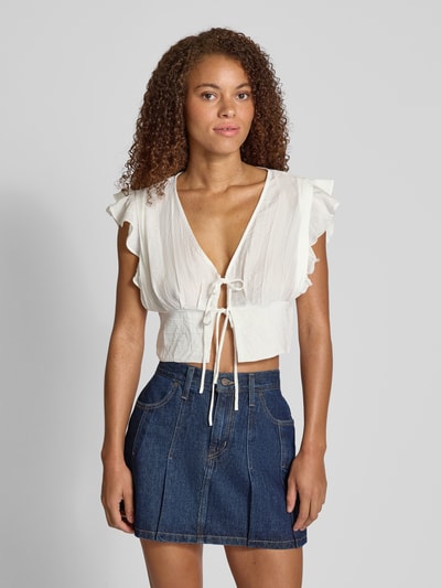 Only Relaxed Fit Top aus Viskose-Mix Modell 'ZEVEN' Weiss 4