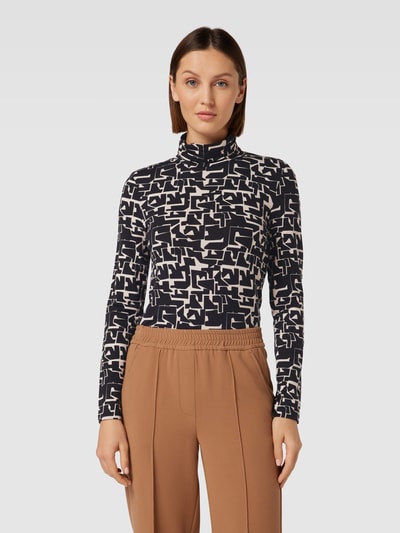 Christian Berg Woman Shirt met lange mouwen met all-over motief Zwart - 4