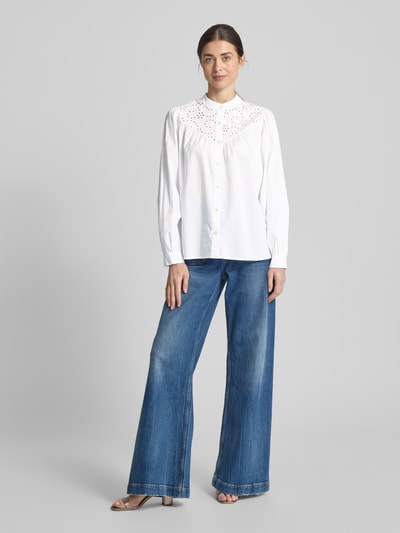 Emily Van den Bergh Relaxed fit overhemdblouse met opstaande kraag Offwhite - 1