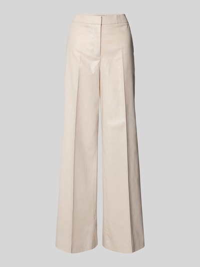 Productfoto, Leinenhose met persplooien en steekzakken van Christian Berg Cocktail, mix van katoen en linnen, loose fit, lichtbeige, gladde stof