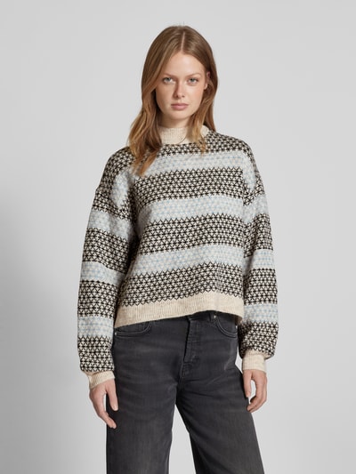 Vero Moda Regular Fit Strickpullover mit Wolle Modell 'TRIXIE' Black 4