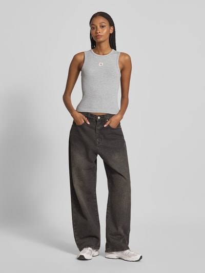 Calvin Klein Jeans Tanktop mit Label-Detail Hellgrau Melange 1
