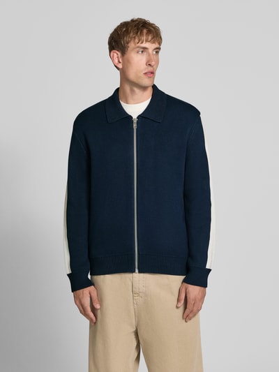 Marc O'Polo DENIM regular fit gebreid jack van puur katoen Marineblauw - 4