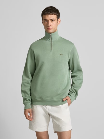 Lacoste Regular Fit Troyer aus reiner Baumwolle Gruen 4