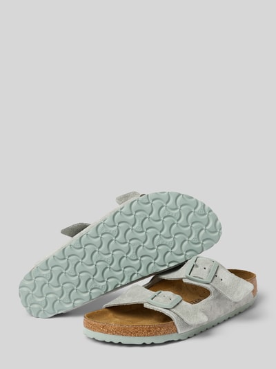 Birkenstock Slippers met doornsluitingen, model 'Arizona' Rookblauw - 4