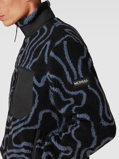 MCNEAL Jacke aus Teddyfell mit Allover-Muster Schwarz 3