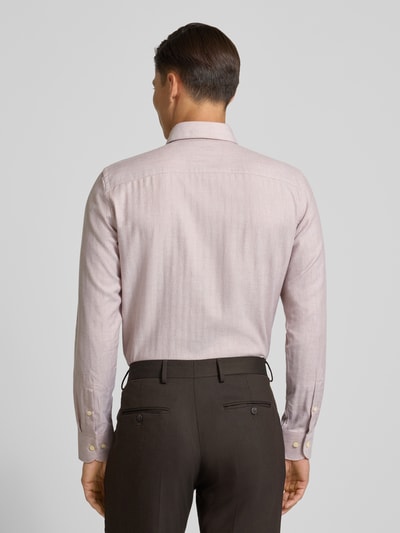 Profuomo Slim fit zakelijk overhemd met kentkraag Zand - 5