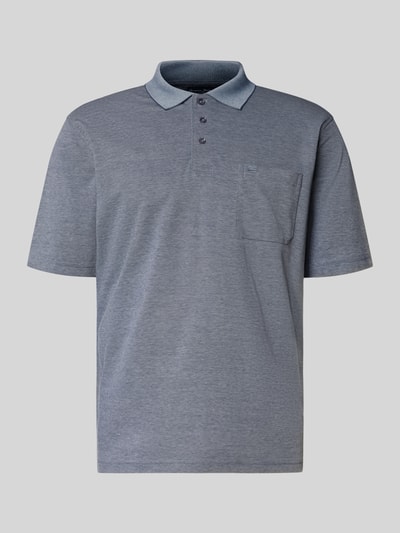 Productfoto, Regular Fit Poloshirt met borstzak van Christian Berg Men in grijs, materiaalmix met katoen, polokraag, knoopsluiting, ruglengte maat M 68 cm