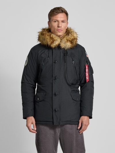 Alpha Industries Parka met labeldetails Antraciet - 4
