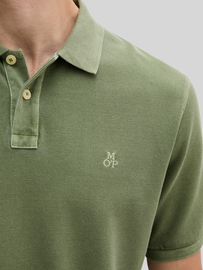 Marc O'Polo Regular Fit Poloshirt aus reiner Baumwolle mit Logo-Stitching Gruen 3