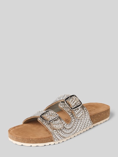 Tamaris Sandalette aus Leder mit Ziersteinbesatz Silber 1