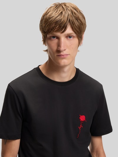HUGO Regular Fit T-Shirt aus reiner Baumwolle Modell 'Diflow' Black 3