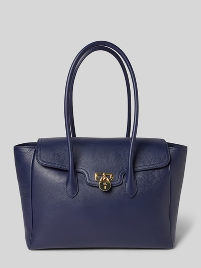 Lauren Ralph Lauren Lederhandtasche mit Label-Anhänger Marine 2