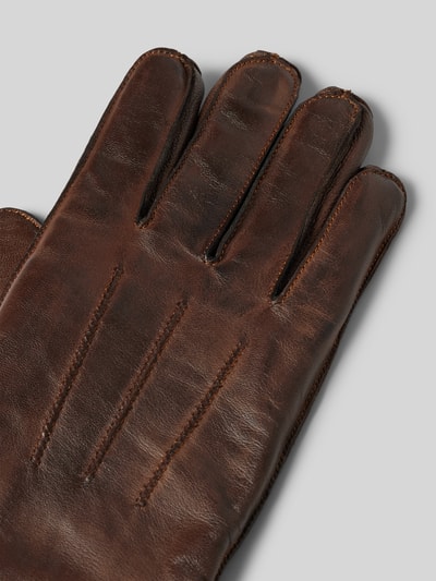 Pearlwood Handschuhe aus Leder mit Label-Detail Cognac 3