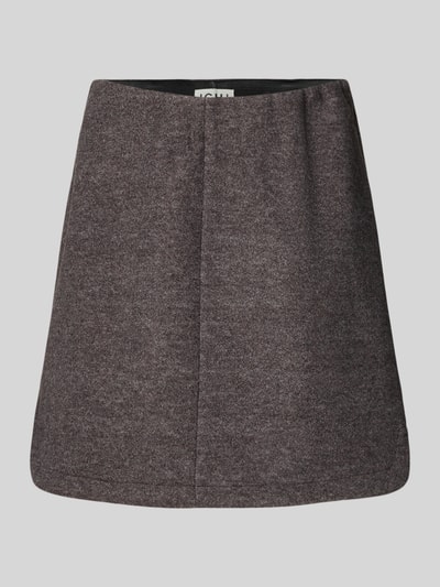 ICHI Minirock mit elastischem Bund Modell 'WOOLY' Dunkelbraun 2