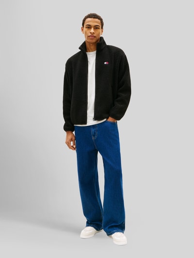 Tommy Jeans Regular Fit Fleecejacke mit Logo-Stitching Black 1
