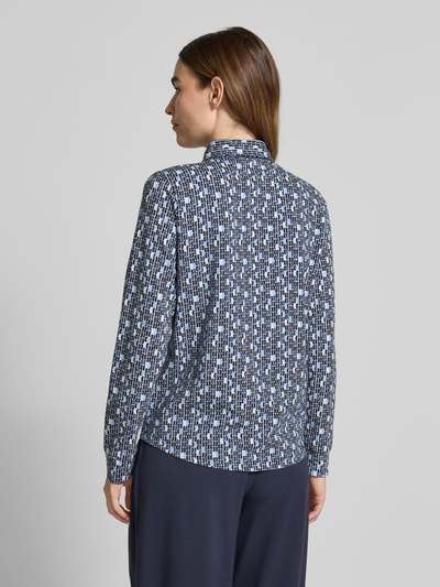 s.Oliver RED LABEL Relaxed fit blouseshirt van katoenmix Blauw - 5