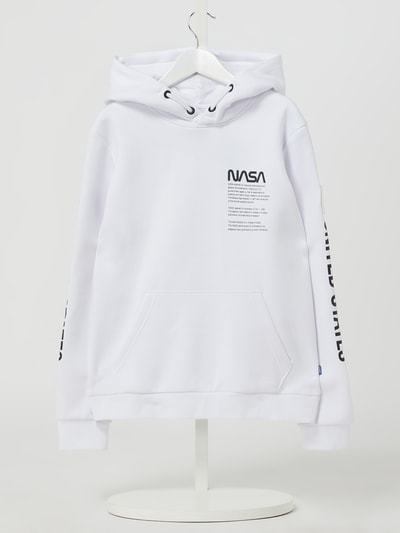 Jack & Jones Bluza z kapturem z nadrukiem NASA model ‘Coaero’ Biały 1