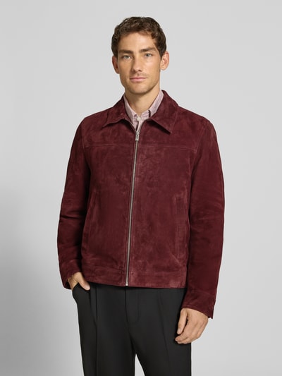 DRYKORN Lederjacke aus Ziegenvelours Modell 'RIKKA_2' Bordeaux 4