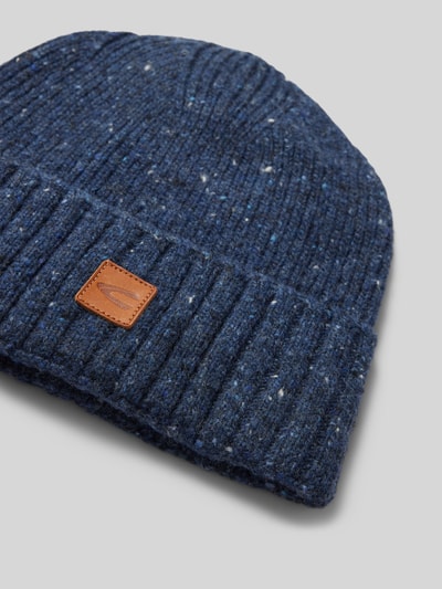 camel active Beanie van wolmix met labelpatch Marineblauw gemêleerd - 2