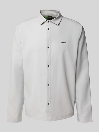 BOSS Green Relaxed Fit Freizeithemd mit Odor Control Hellgrau 2