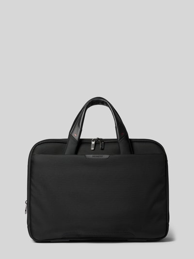 Productfoto, laptoptas met draagbanden Model 'Pro-DLX 6' van Samsonite, zwart, meerdere hoofdvakken met ritssluiting, steekvak aan de voorkant, afneembare schouderband, labeldetail, binnenvakken, breedte 44 cm, lengte 31 cm, diepte 12 cm, bandlengte schouderband 128 cm