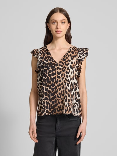Vero Moda Regular Fit Top mit Kappärmeln Modell 'JOSIE' Sand 4