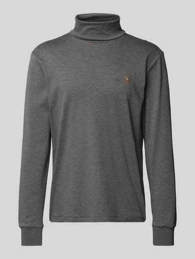 Polo Ralph Lauren Longsleeve mit Rollkragen und Label-Stitching Dunkelbraun 2